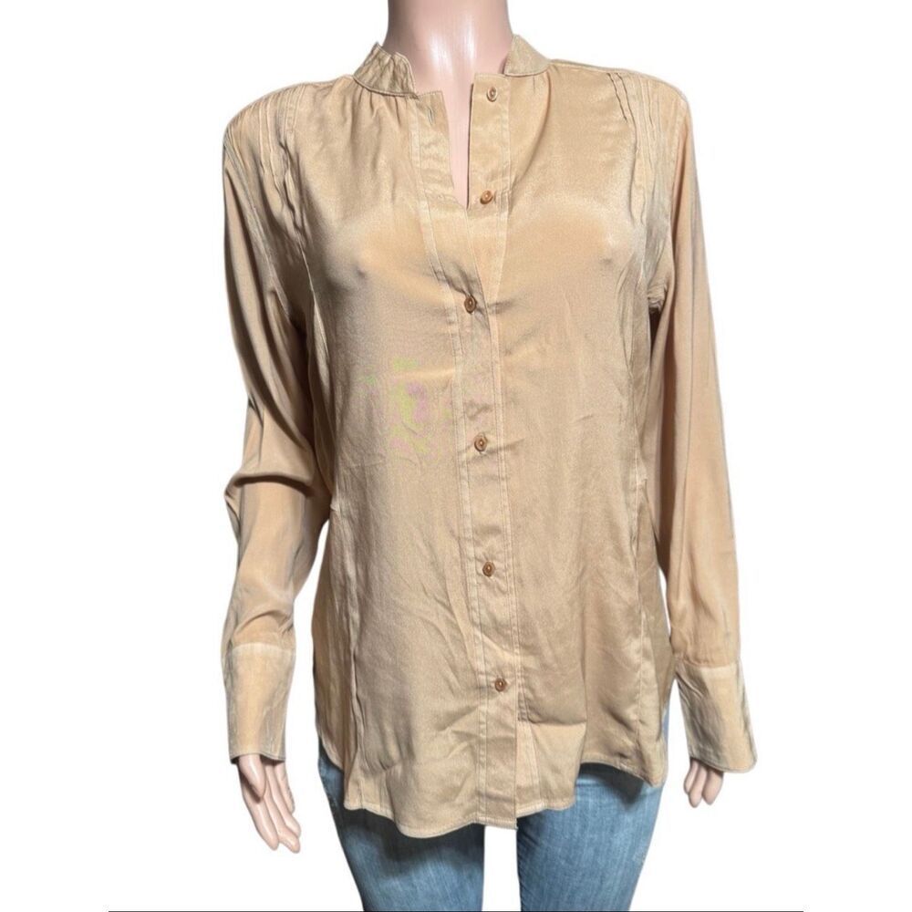 Pulp long sleeve mandarin collar hazelnut Shirt M